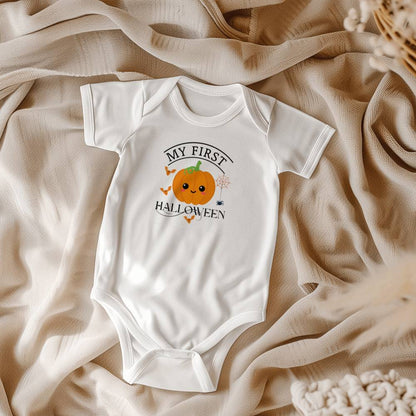 MY FIRST HALLOWEEN ORANGE PUMPKIN WHITE ONESIE