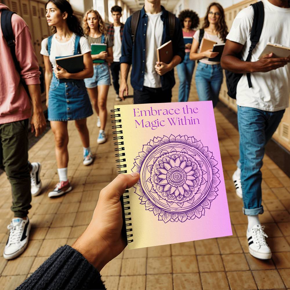 Pink/Yellow Mandala Spiral Notebook