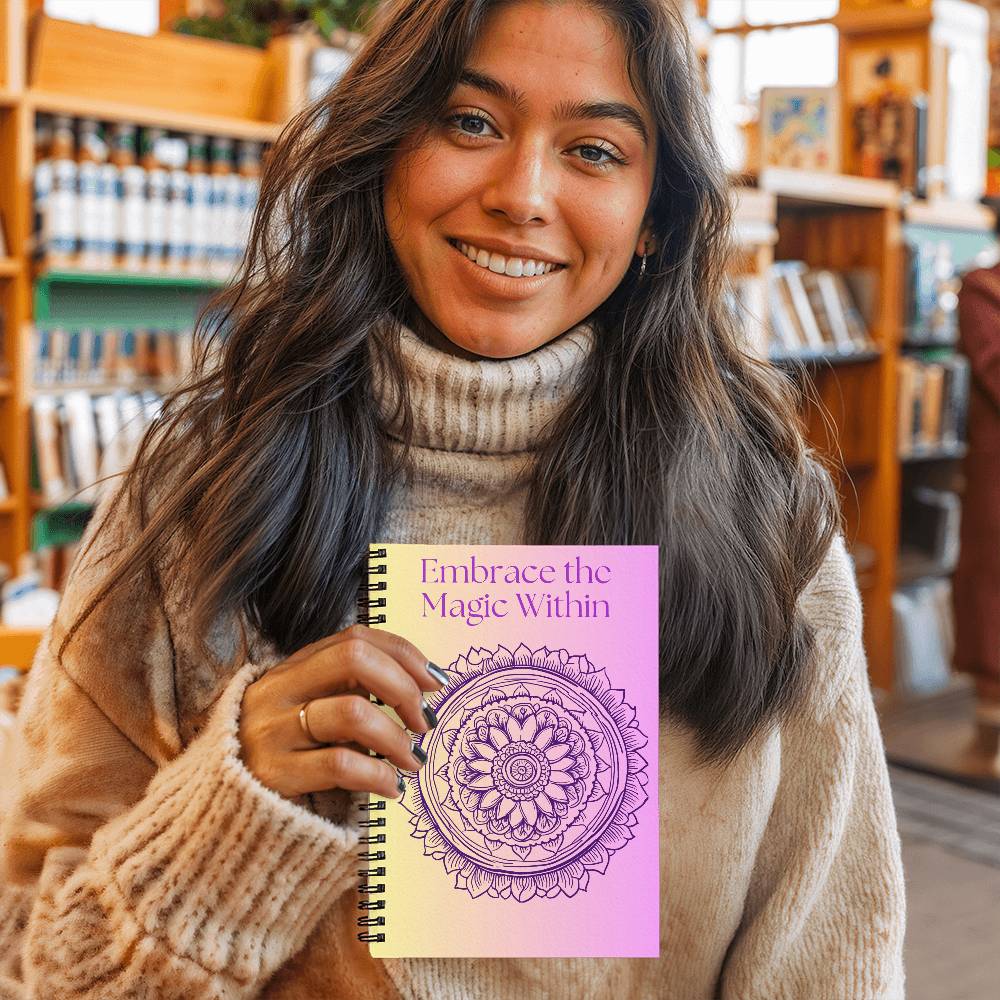 Pink/Yellow Mandala Spiral Notebook