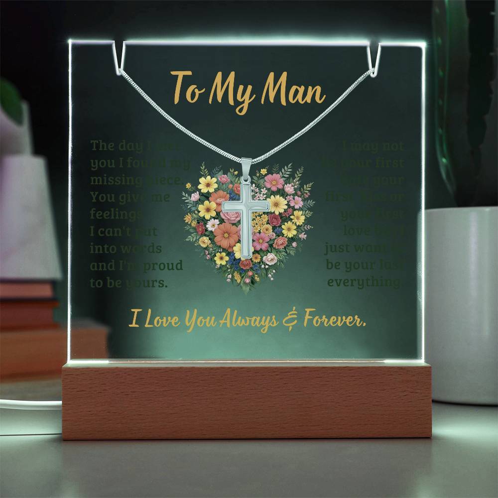 Necklace and Acrylic Plaque Gift Set - To My Man - The Day I Met You