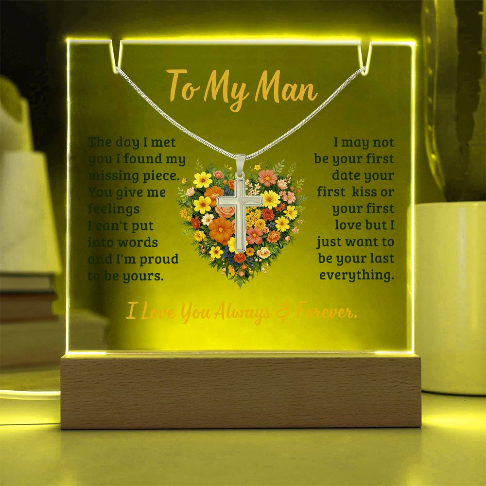 Necklace and Acrylic Plaque Gift Set - To My Man - The Day I Met You