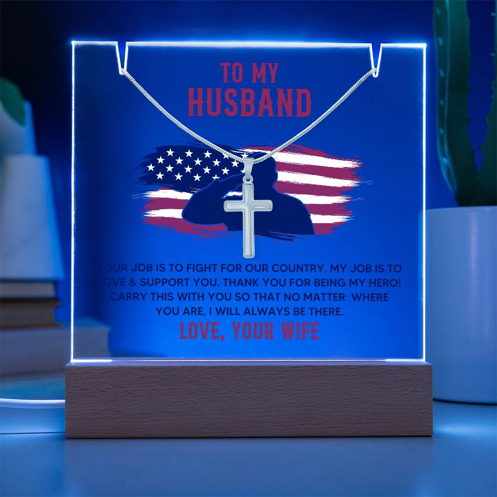 Necklace and Acrylic Plaque Gift Set - Patriotic Acrylic Bundle