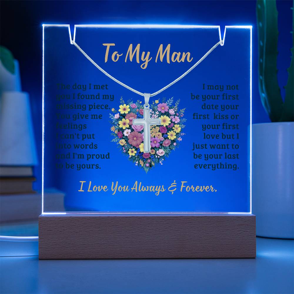 Necklace and Acrylic Plaque Gift Set - To My Man - The Day I Met You