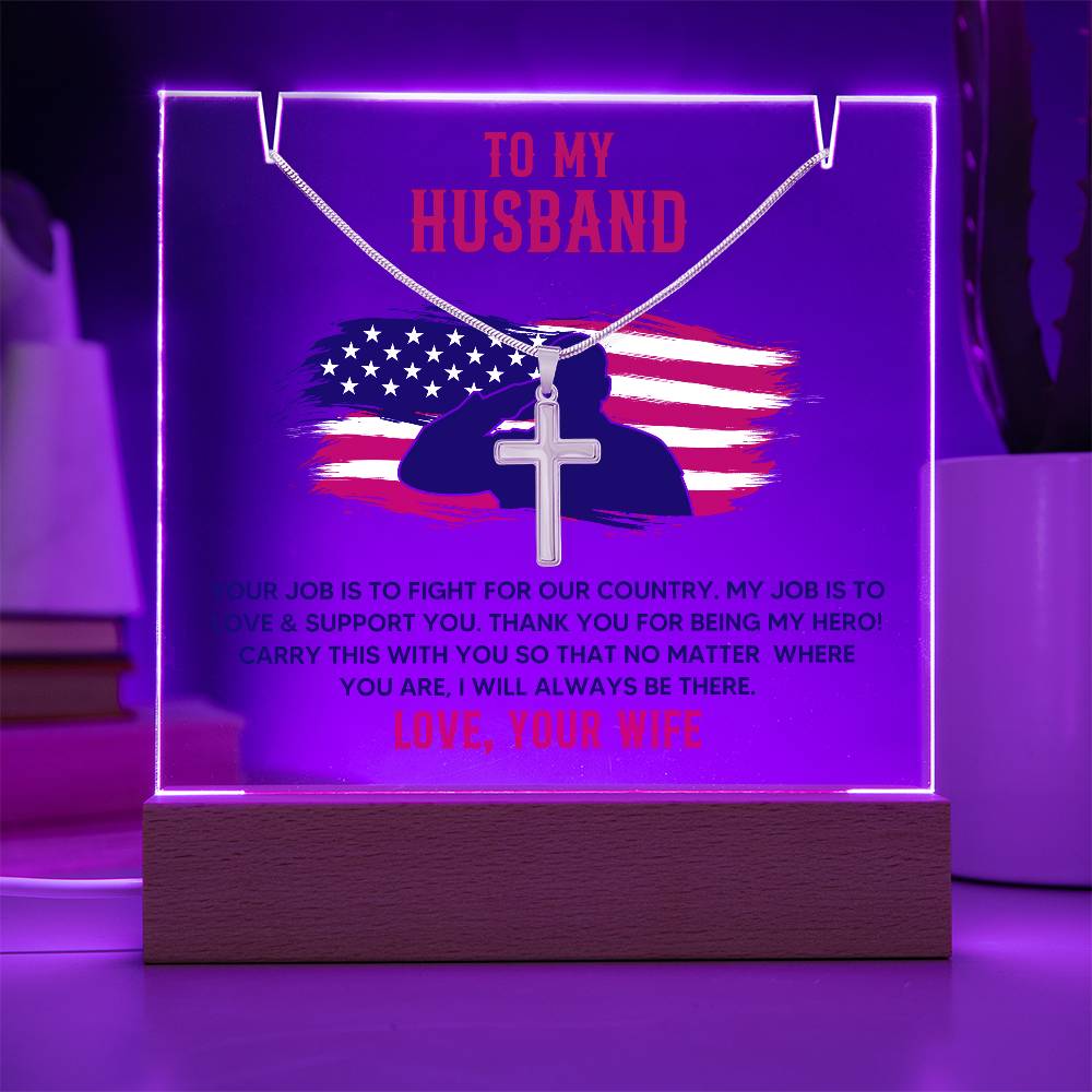 Necklace and Acrylic Plaque Gift Set - Patriotic Acrylic Bundle