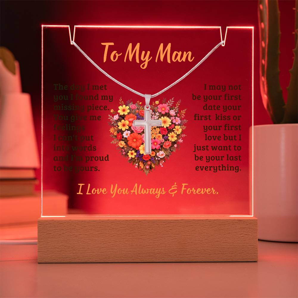 Necklace and Acrylic Plaque Gift Set - To My Man - The Day I Met You