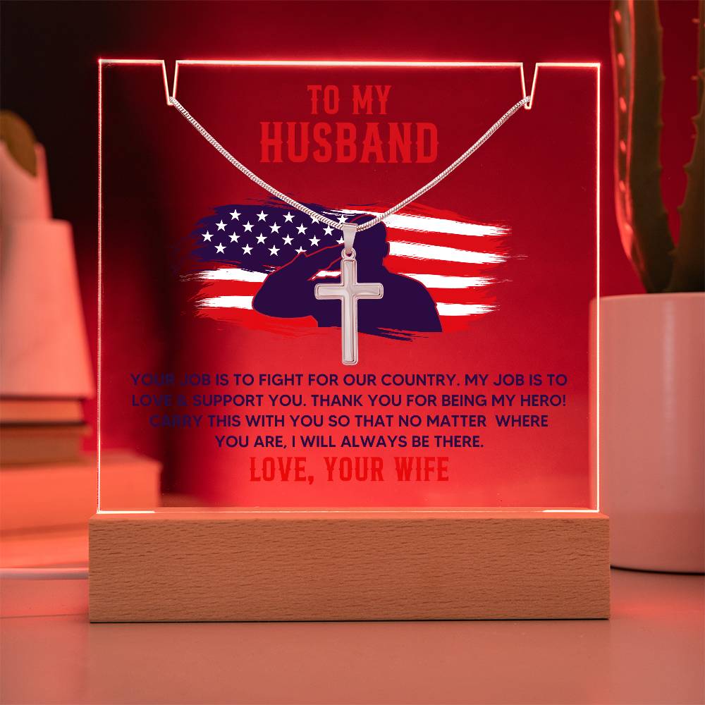 Necklace and Acrylic Plaque Gift Set - Patriotic Acrylic Bundle