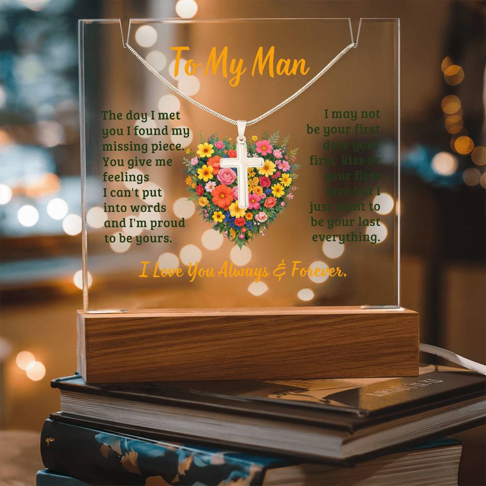 Necklace and Acrylic Plaque Gift Set - To My Man - The Day I Met You