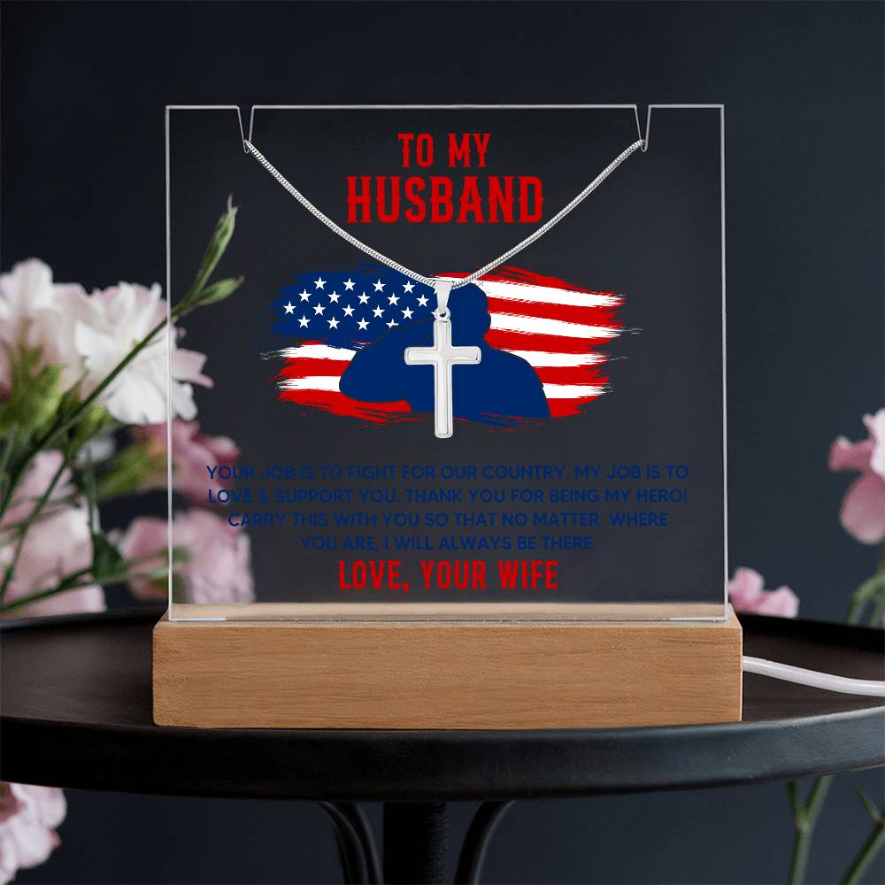 Necklace and Acrylic Plaque Gift Set - Patriotic Acrylic Bundle