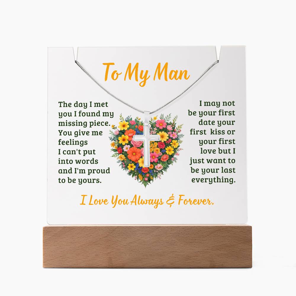 Necklace and Acrylic Plaque Gift Set - To My Man - The Day I Met You