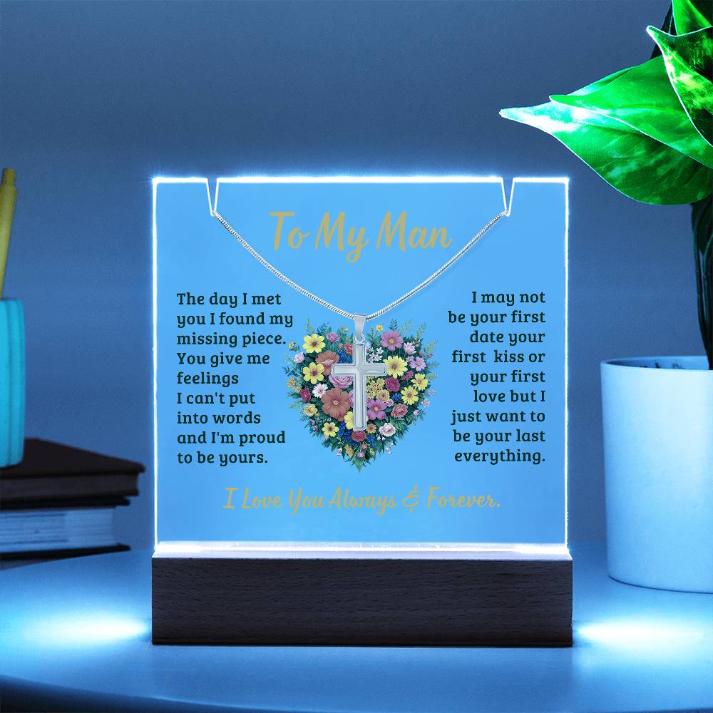 Necklace and Acrylic Plaque Gift Set - To My Man - The Day I Met You