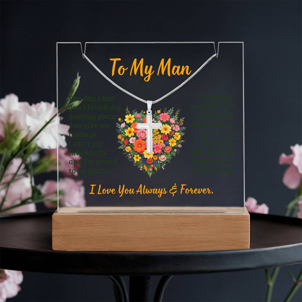 Necklace and Acrylic Plaque Gift Set - To My Man - The Day I Met You