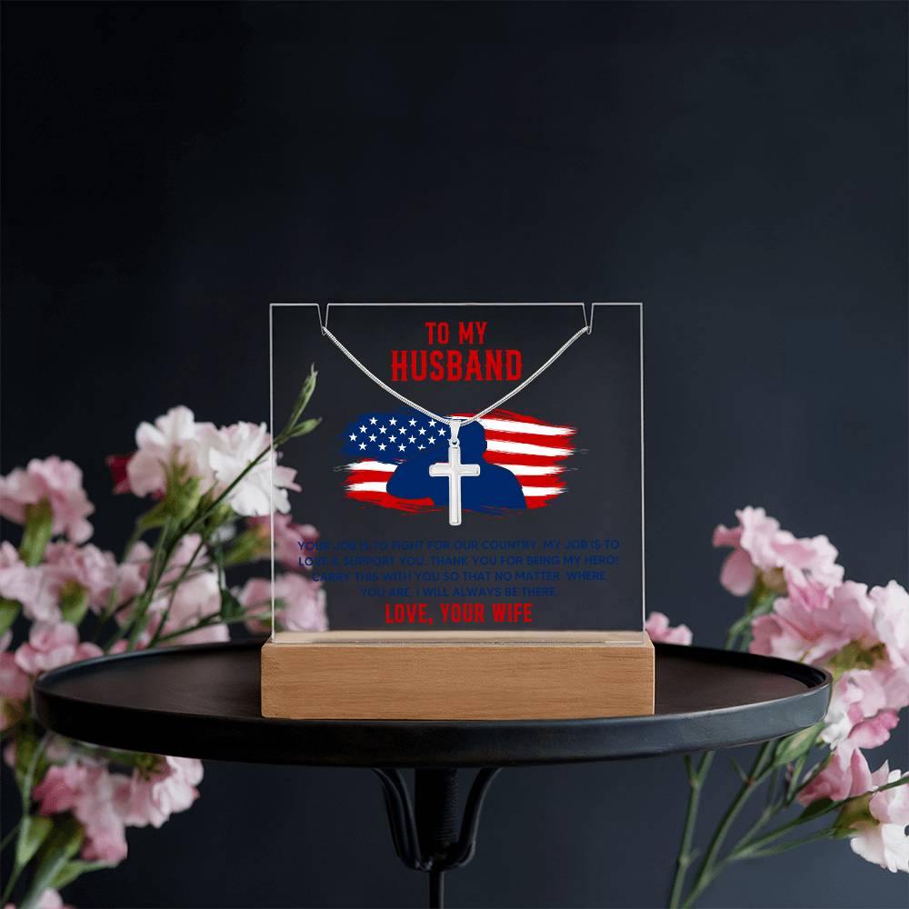 Necklace and Acrylic Plaque Gift Set - Patriotic Acrylic Bundle