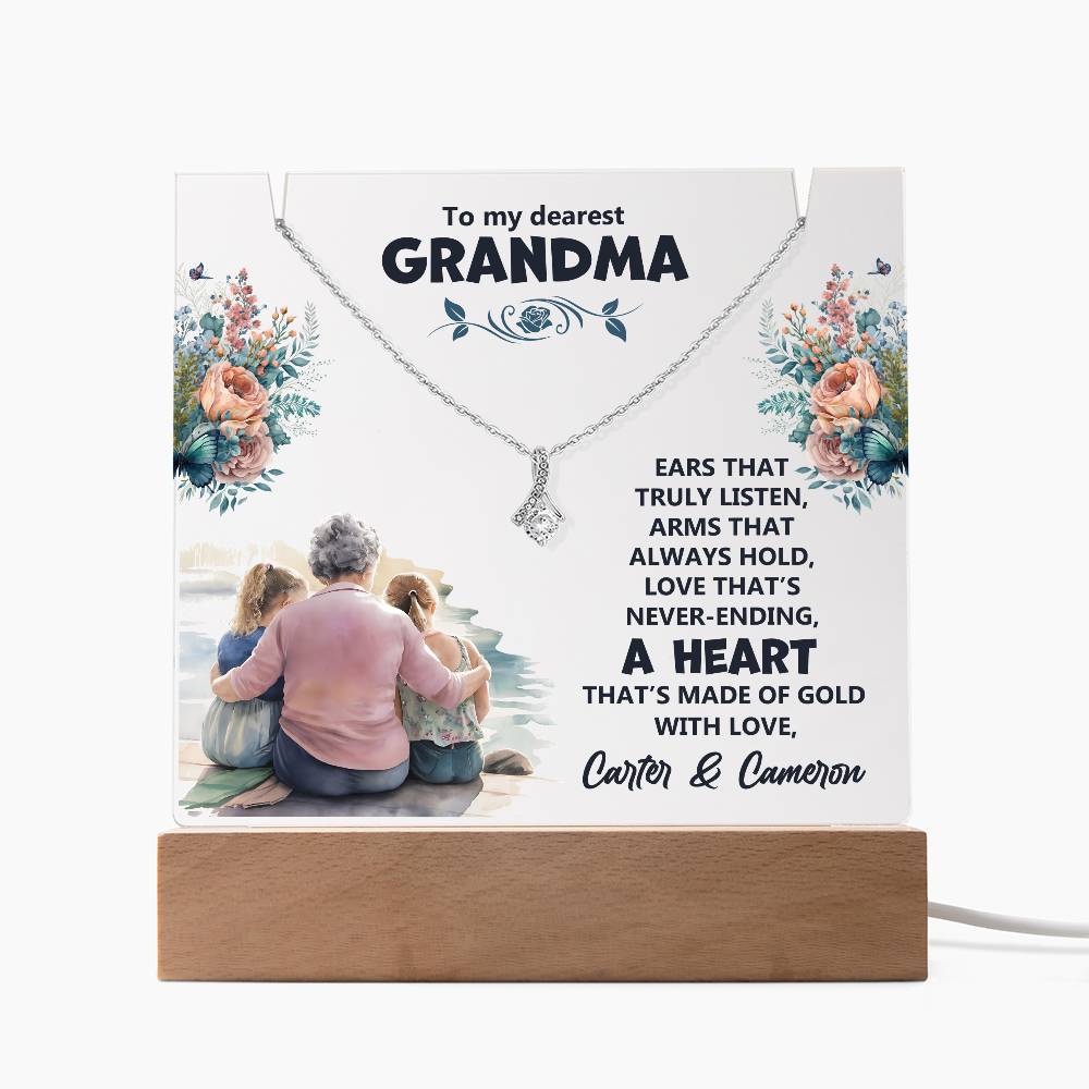 Acrylic Plaque and Necklace Gift Set - Ears That Truly Listen