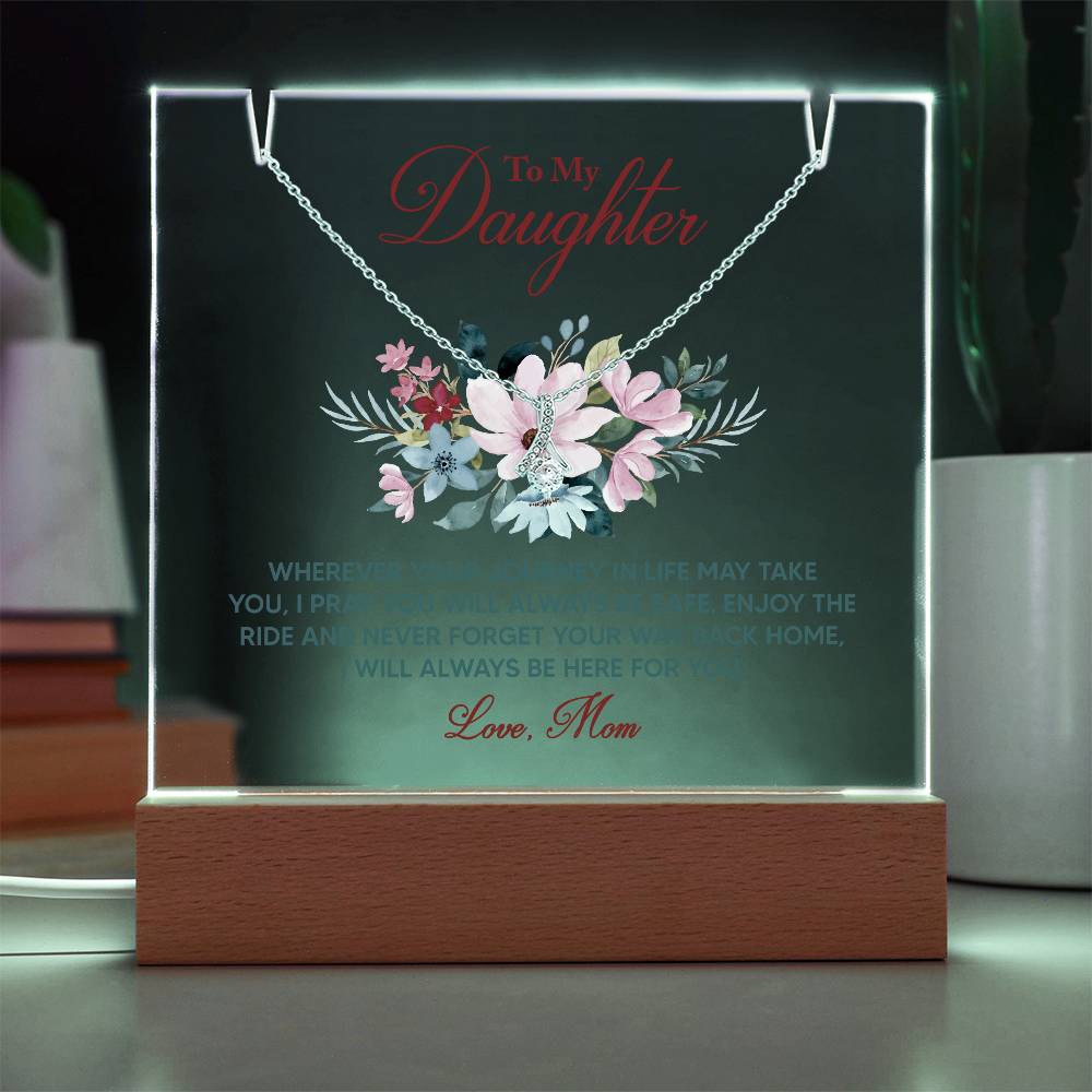 Acrylic Plaque and Necklace Gift Set- Wherever Life May Take You