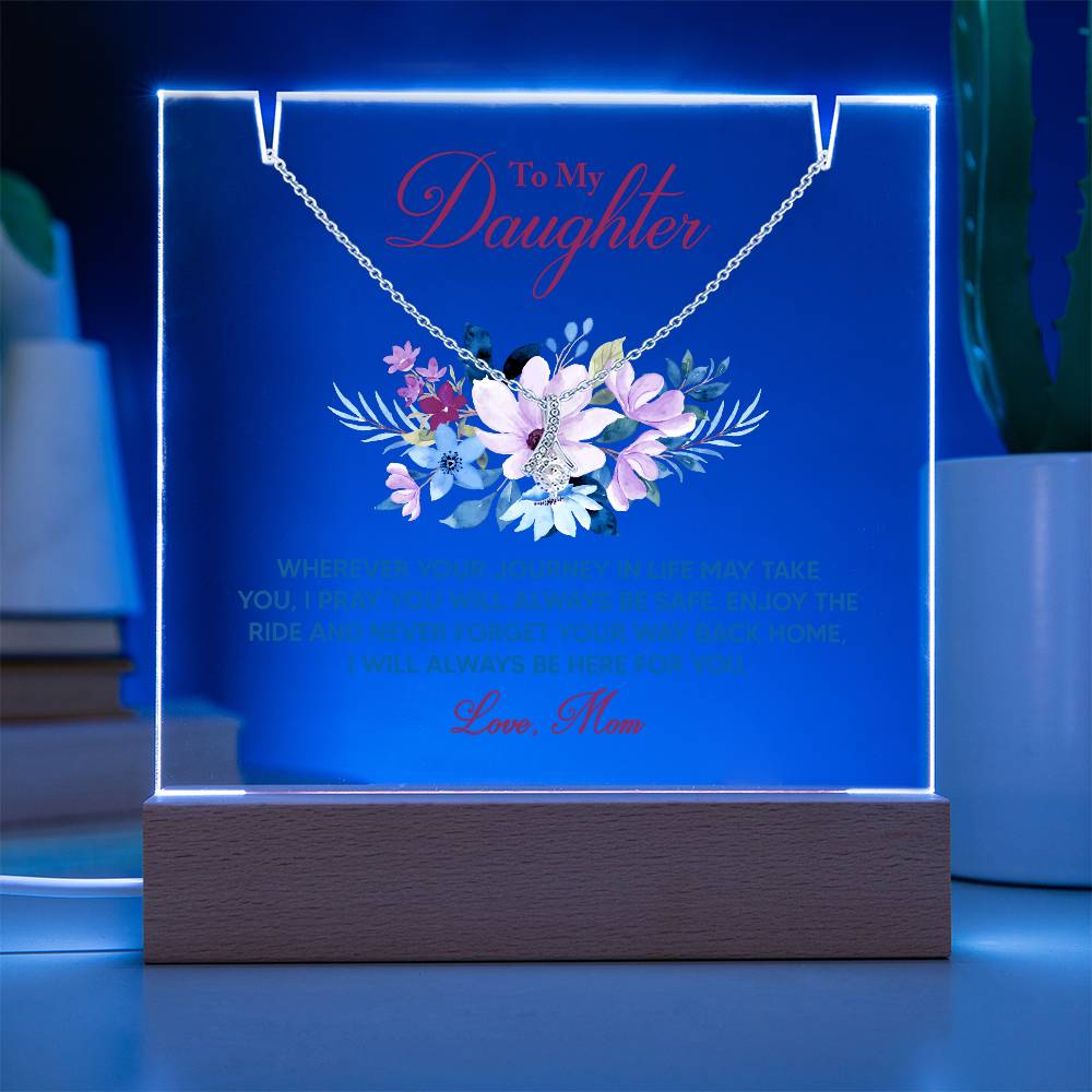 Acrylic Plaque and Necklace Gift Set- Wherever Life May Take You