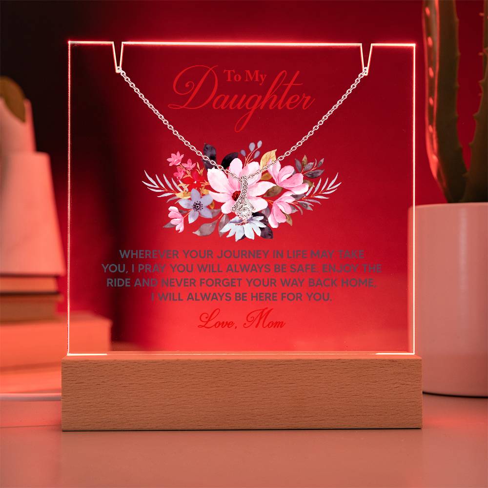 Acrylic Plaque and Necklace Gift Set- Wherever Life May Take You