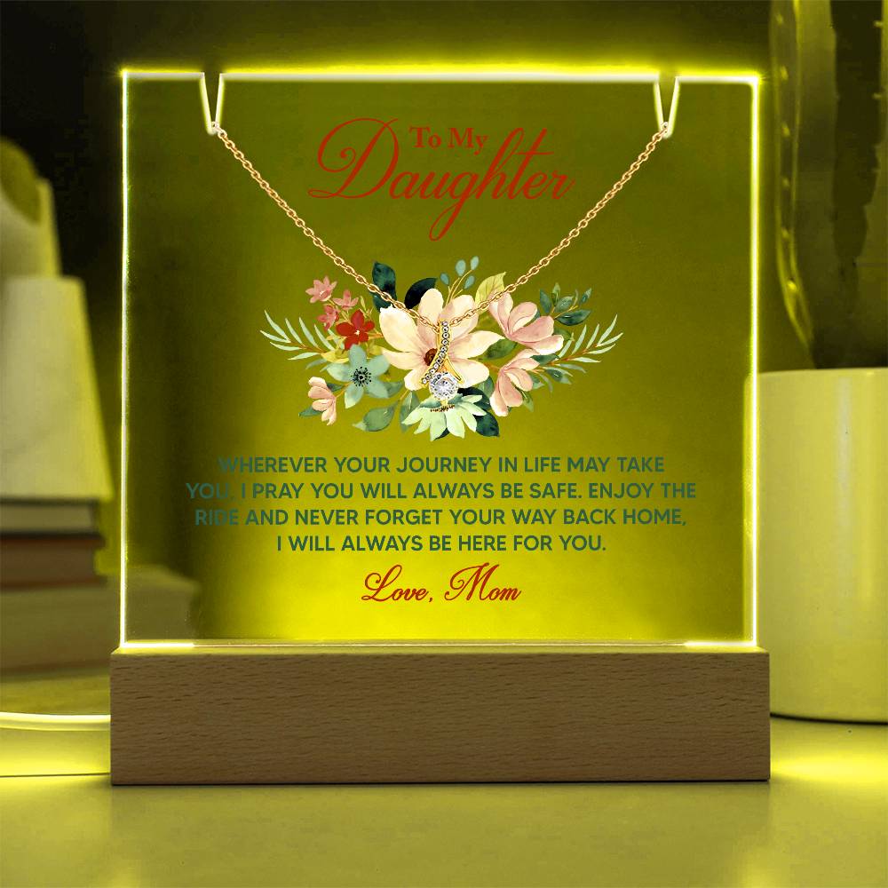 Acrylic Plaque and Necklace Gift Set- Wherever Life May Take You