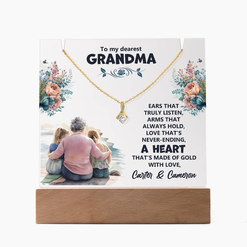 Acrylic Plaque and Necklace Gift Set - Ears That Truly Listen