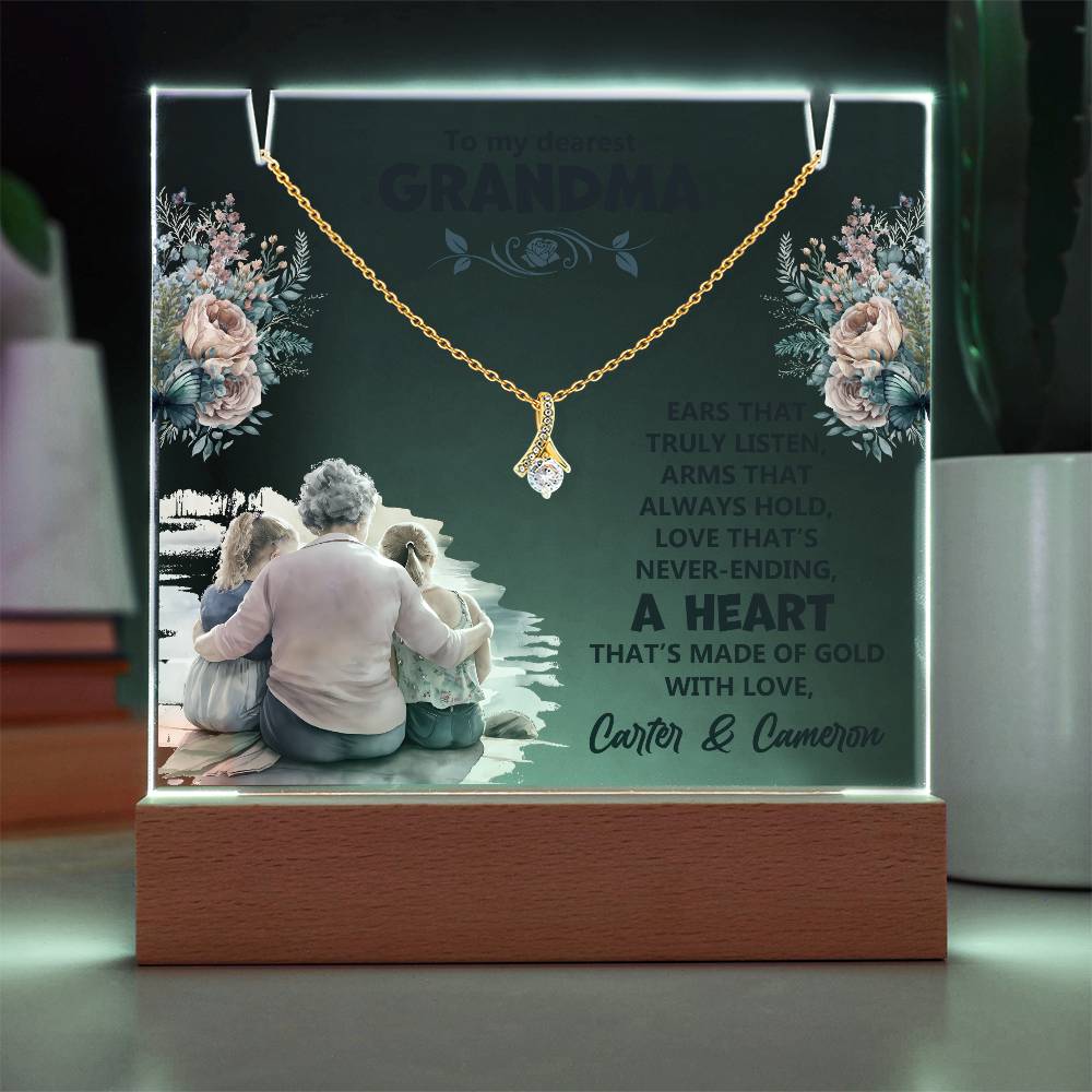 Acrylic Plaque and Necklace Gift Set - Ears That Truly Listen