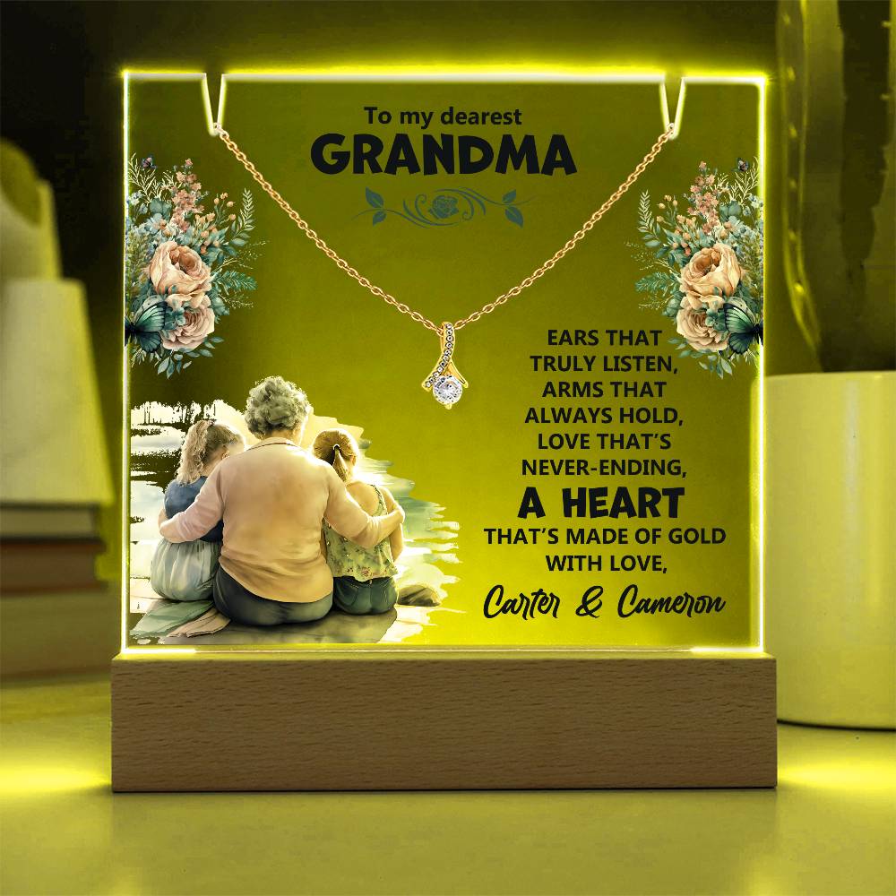 Acrylic Plaque and Necklace Gift Set - Ears That Truly Listen