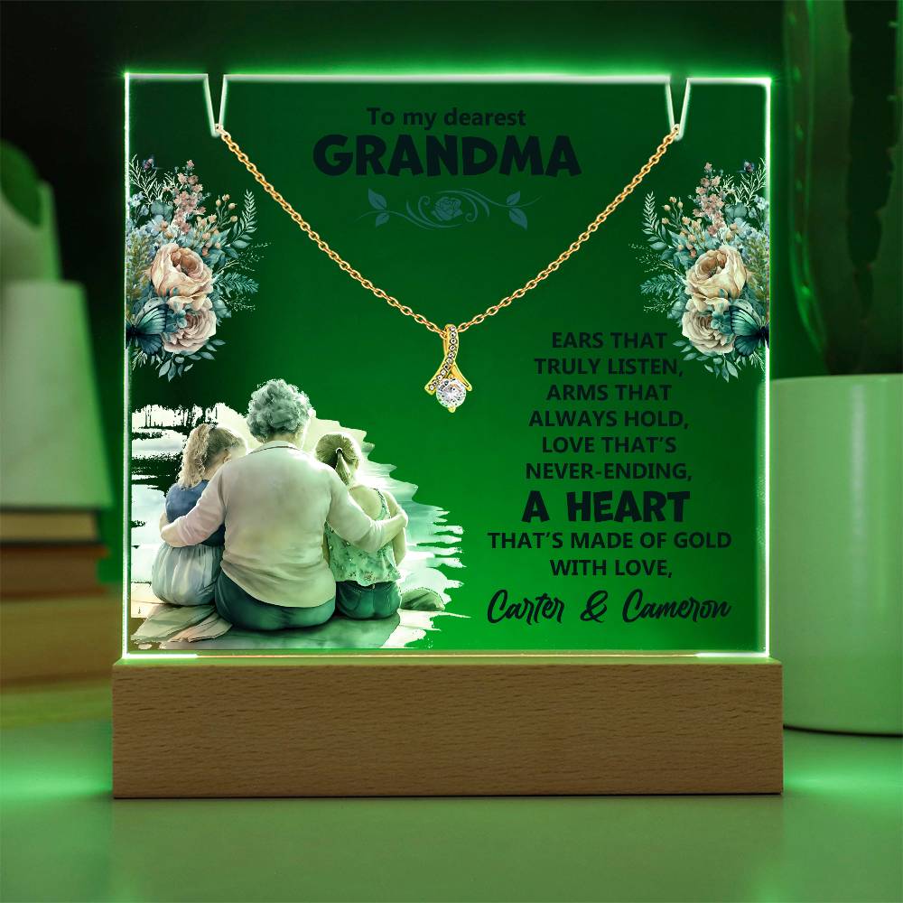 Acrylic Plaque and Necklace Gift Set - Ears That Truly Listen