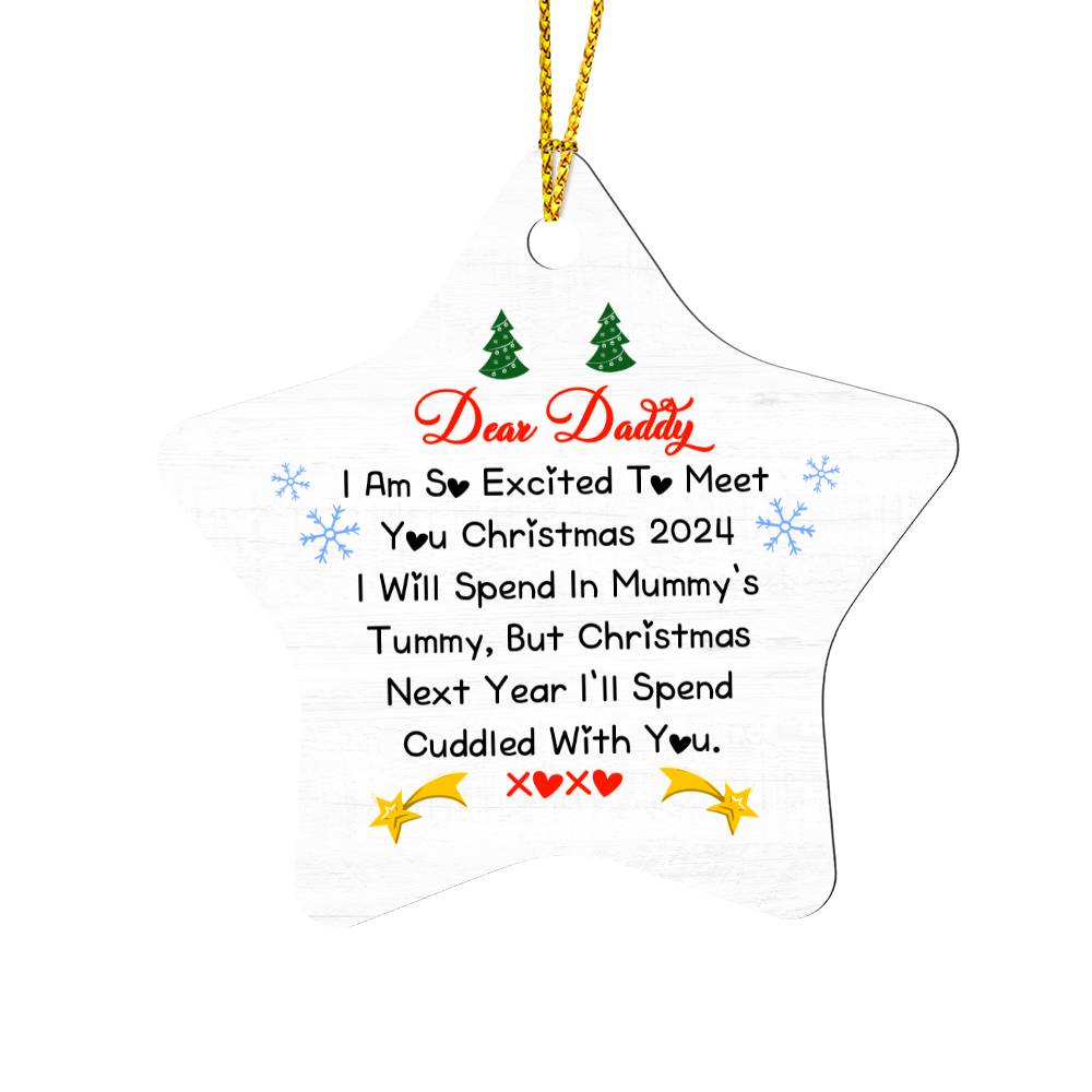 Christmas Ornament - Dear Daddy, I'm So Excited to Meet You