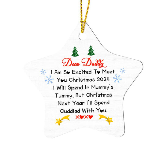 Christmas Ornament - Dear Daddy, I'm So Excited to Meet You