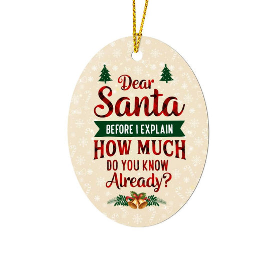 Christmas Ornament - Dear Santa, Before I Explain