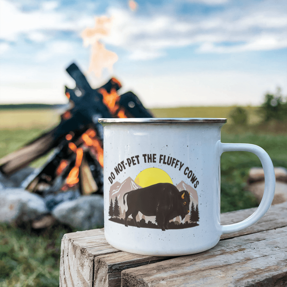 12 oz Camping Mug Fluffy Cows