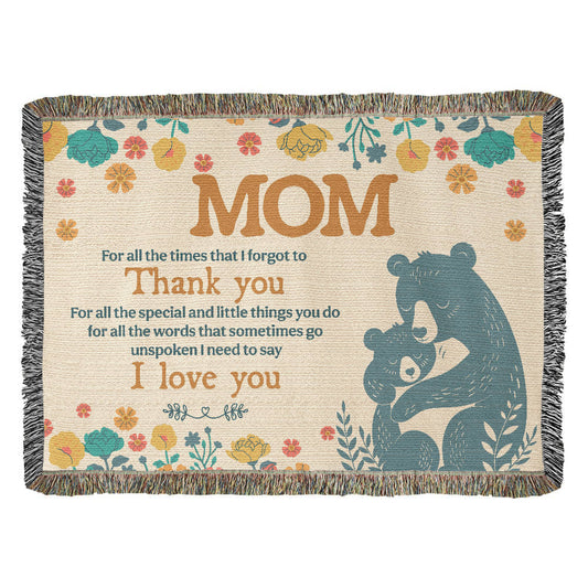 Heirloom Woven Blanket Mama Bear (Landscape/Horizontal)