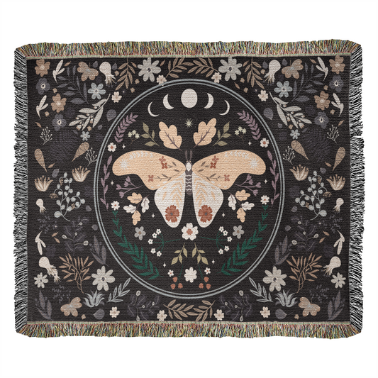 Heirloom Woven Blanket with Butterfly (Landscape/Horizontal)