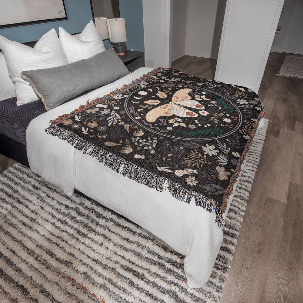 Heirloom Woven Blanket with Butterfly (Landscape/Horizontal)
