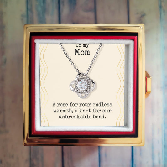 Love Knot Necklace with Rotating Box