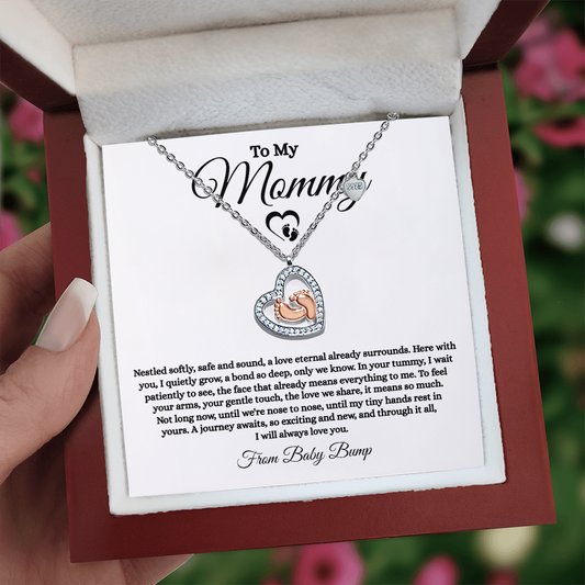 Baby Feet Heart Necklace - Nose to Nose