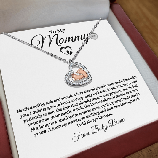 Baby Feet Heart Necklace - Nose to Nose