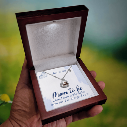 Baby Feet Heart Necklace Features a Sparkling Heart-Shaped Frame