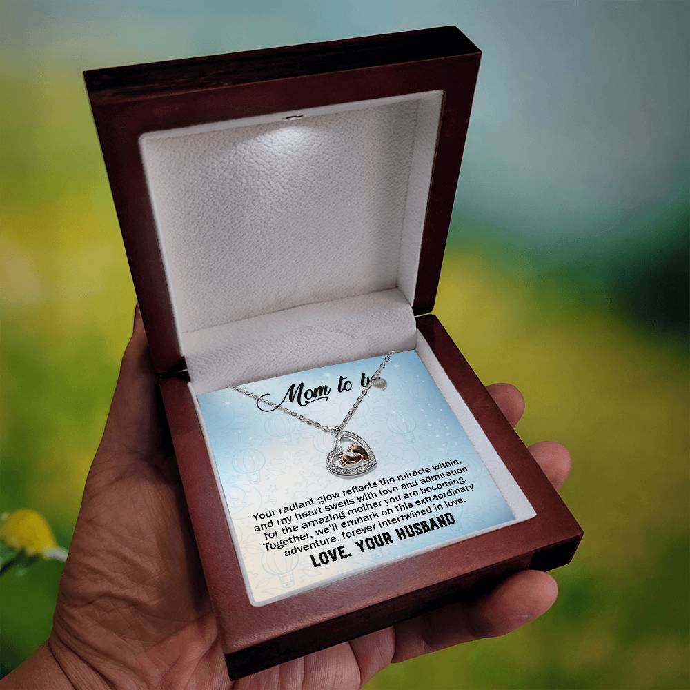 Baby Feet Heart Necklace - To a Wonderful First Time Mom