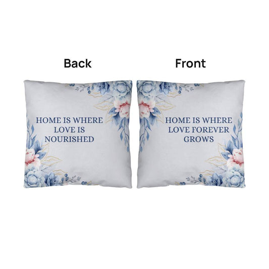 Premium Outdoor Pillow with Blue Floral Design