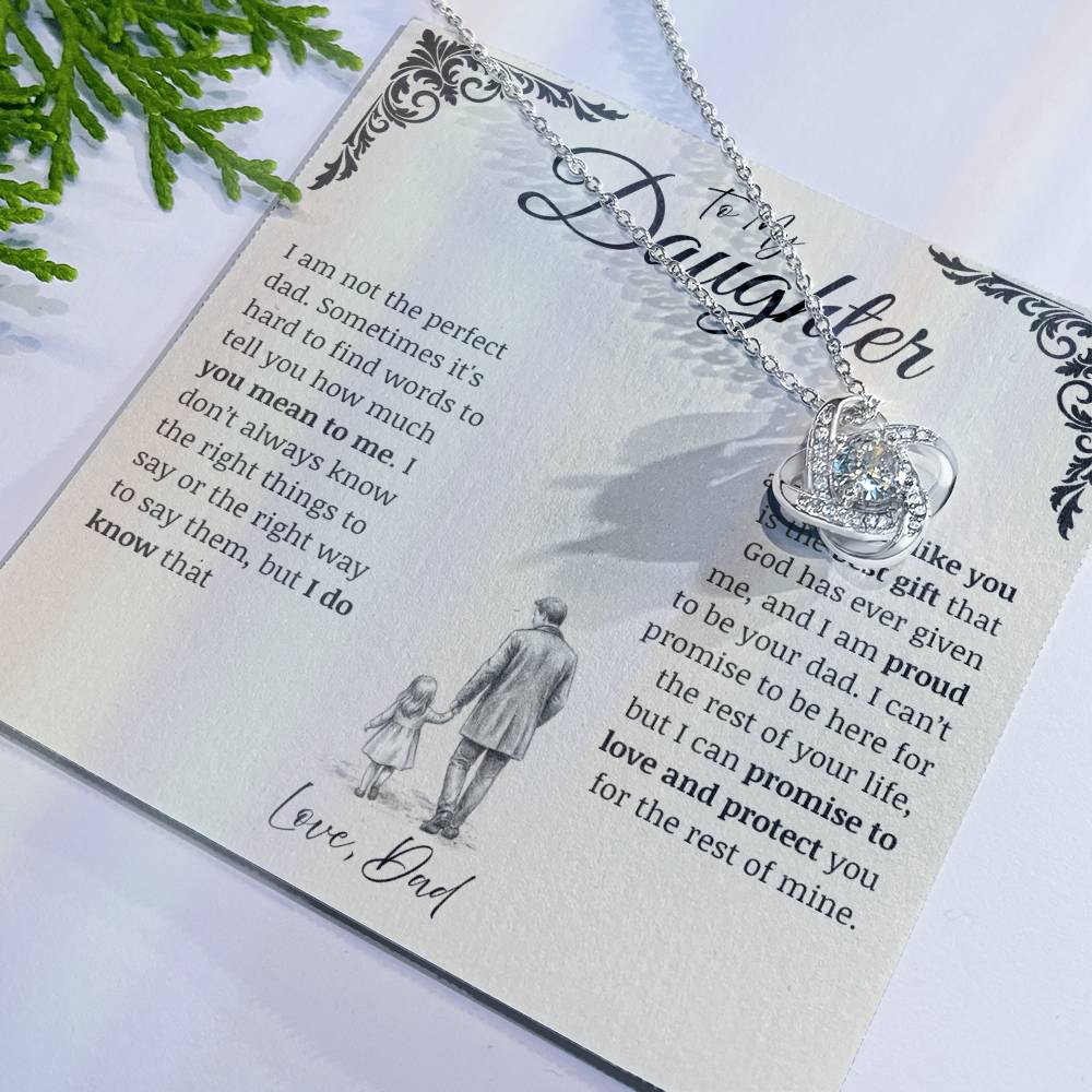 To My Daughter from Dad - 14K White Gold Necklace - Five Designs to Choose From