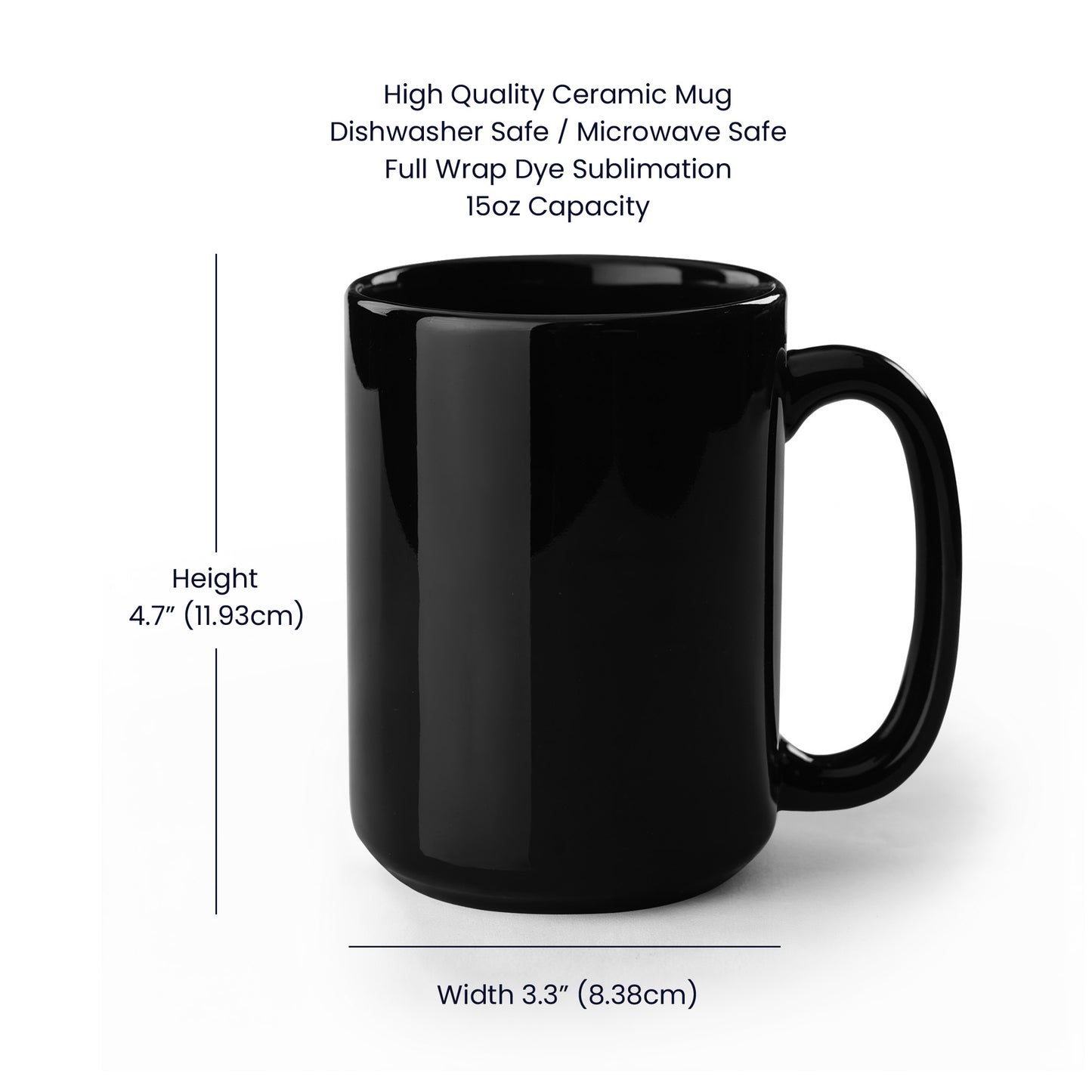 Black Ceramic Mug - I Wake Up Because of Coffee