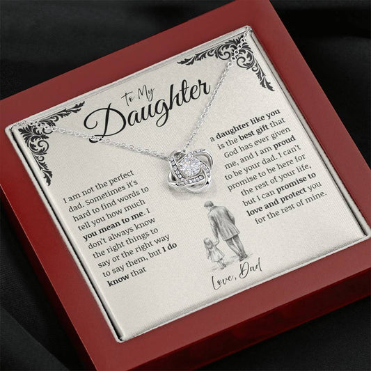 To My Daughter from Dad - 14K White Gold Necklace - Five Designs to Choose From