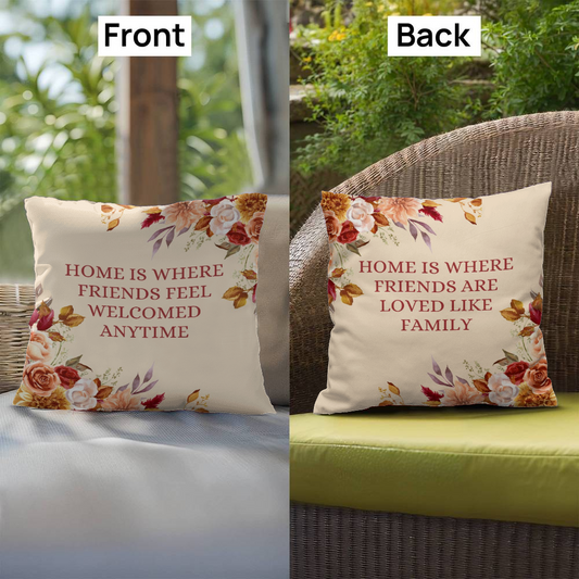 Premium Outdoor Pillow Featuring a Burgundy Floral Design